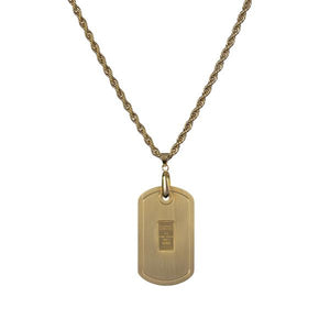 Dog tag gold tone with Credit Suisse 1.0 gm ingot - NBI Enterprise