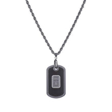 Dog tag stainless steel/black with Credit Suisse 1.0 gm platinum ingot - NBI Enterprise